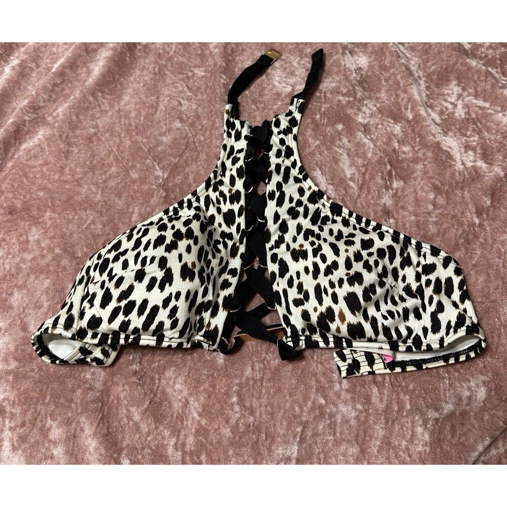 Victoria’s Secret halter cheetah swim top